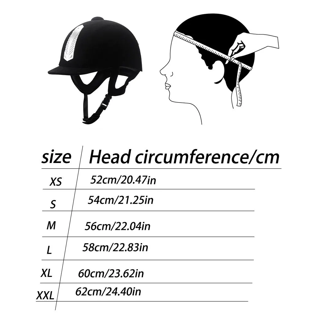 Casque d'équitation respirant léger, noir, 54cm, pour une expérience d'équitation confortable