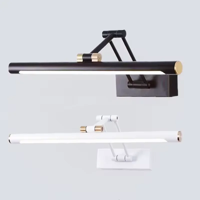 Bathroom Mirror Headlight Collapsible Adjustable Wall Light Washbasin Bathroom Mirror Cabinet LED Makeup Mirror Headlight