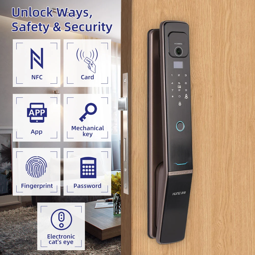 High Household intelligent Internet door lock Security Electric Digital Fingerprint Smart Door Lock