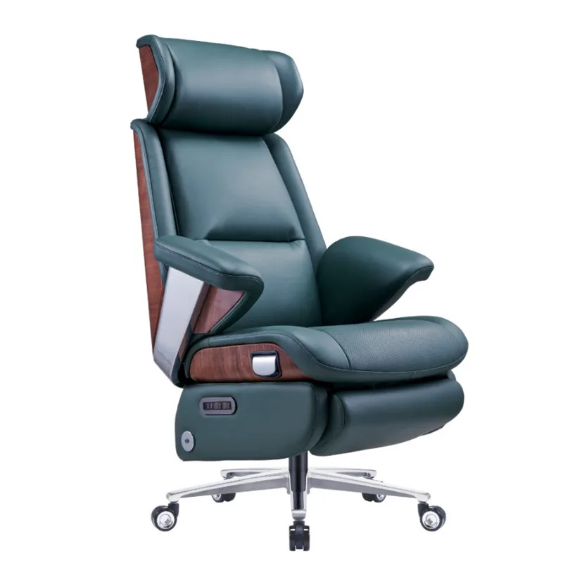 

Leather boss chair, reclining lunch chair, ventilated seat