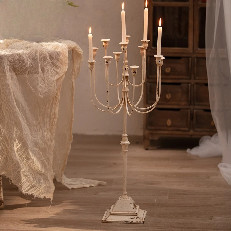 

French romantic candle dinner candle holder retro wrought iron decorative ornament restaurant candle holder wedding sho