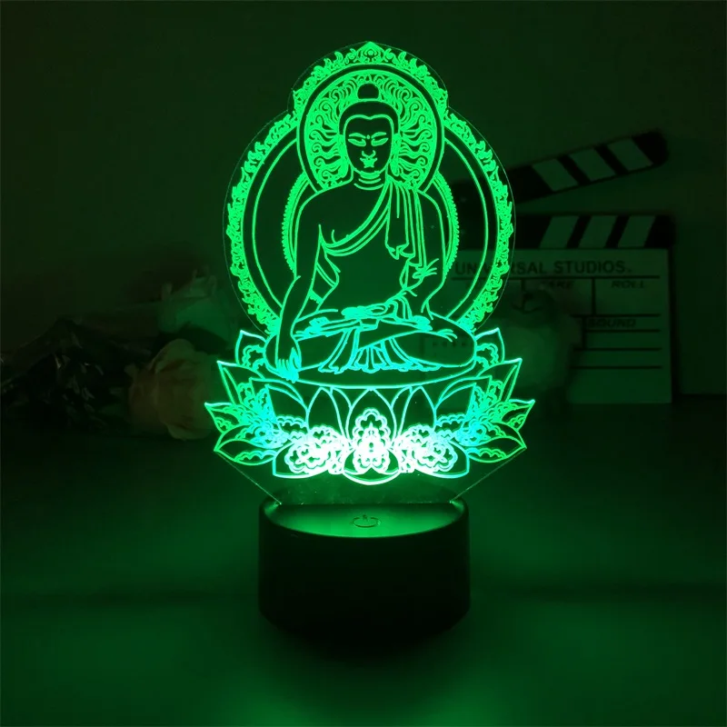 3d Night Light Buddha Sakyamuni Hot Selling for Bedroom Decor Cute Birthday Colorful Gift LED Lamp Manga Kid Lovely Present