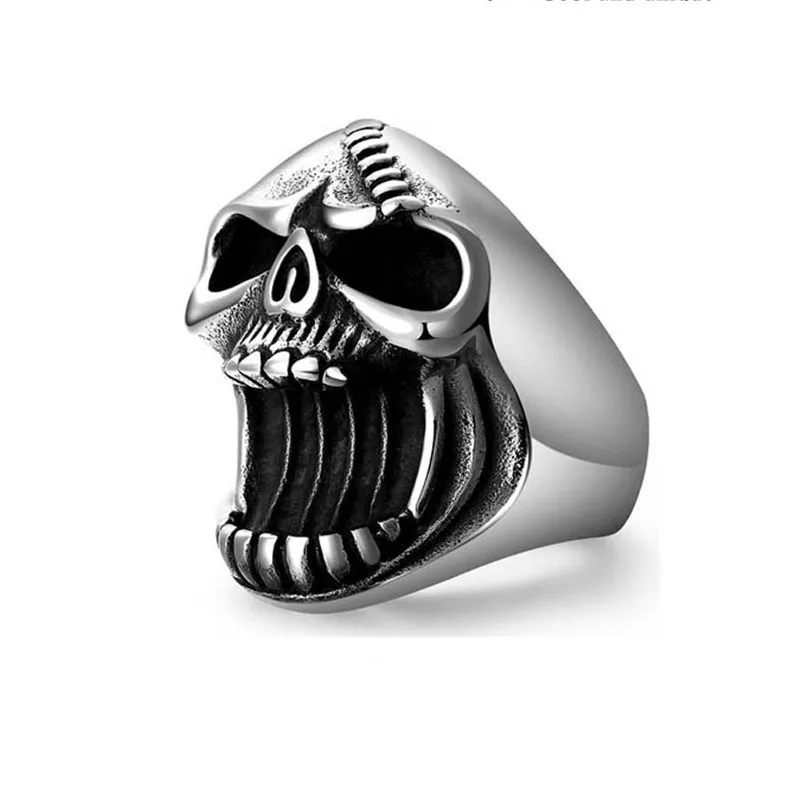 Cool Bottle Opener Ring For Men Hip-Hop Men\'s Metal Skull Rings Ghost Head Skull Ring Gothic Punk Rock Biker Jewelry Accessories