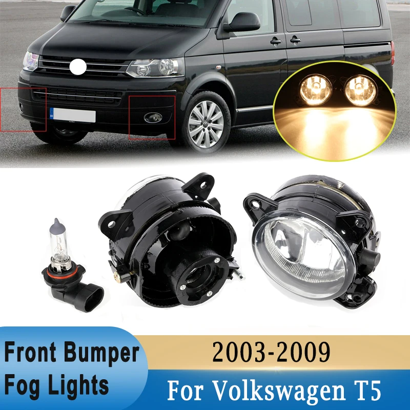 

For Volkswagen VW Transporter Multivan T5 2003-2009 Fog Lights Left & Right Front Bumper Fog Lamp with Bulbs 6QD941699 6QD941700