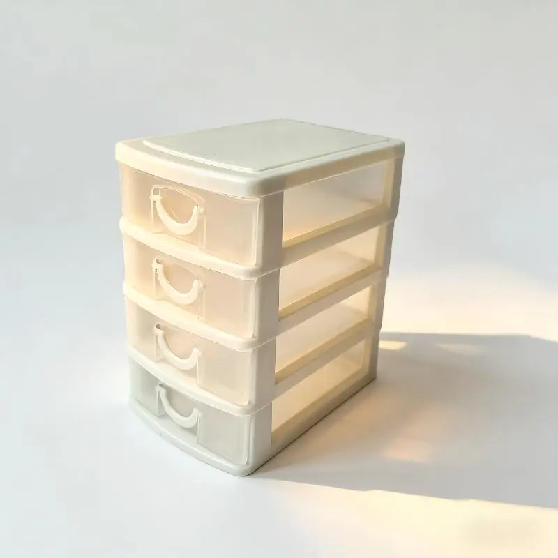Jewelry Storage Box Rhinestone Storage Case For Home Use 1 Set Transparent Earring Organizer Box 4-Layer Drawer-Style