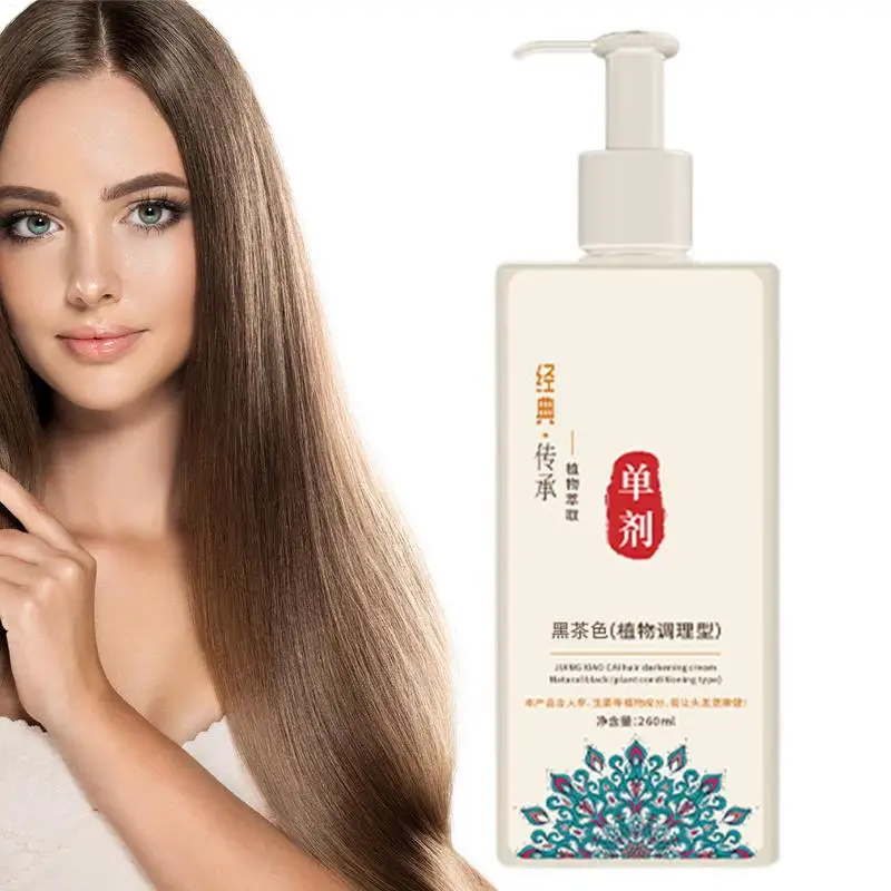 260ml Dye Hair Color Shampoo Black/Dark Brown/Chestnut Brown Hair Dye Shampoo Gray Hair Dyeing Shampoo For Gray Hair Cover Up