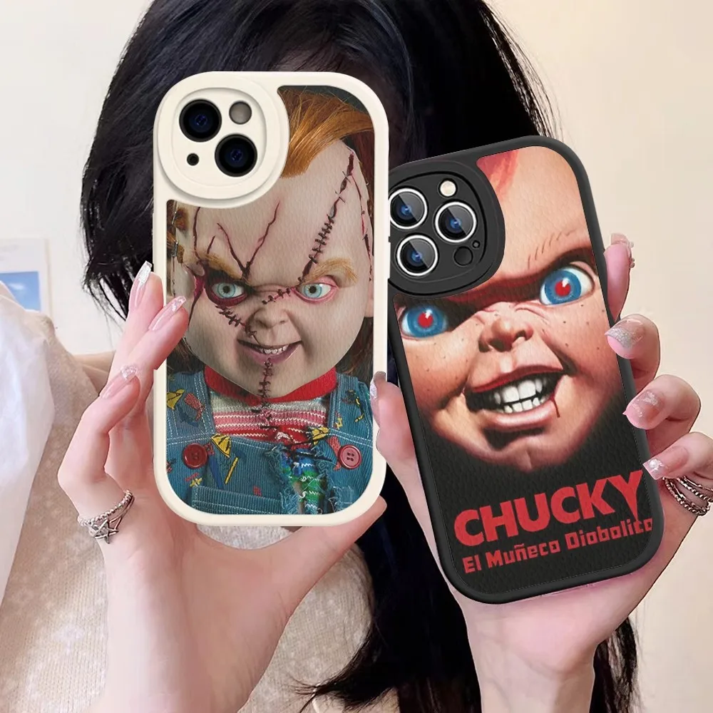 Horror Movie Scary Chucky Doll Phone Case Hard Leather For iPhone 14 13 12 Mini 11 14 Pro Max Xs X Xr 7 8 Plus Fundas