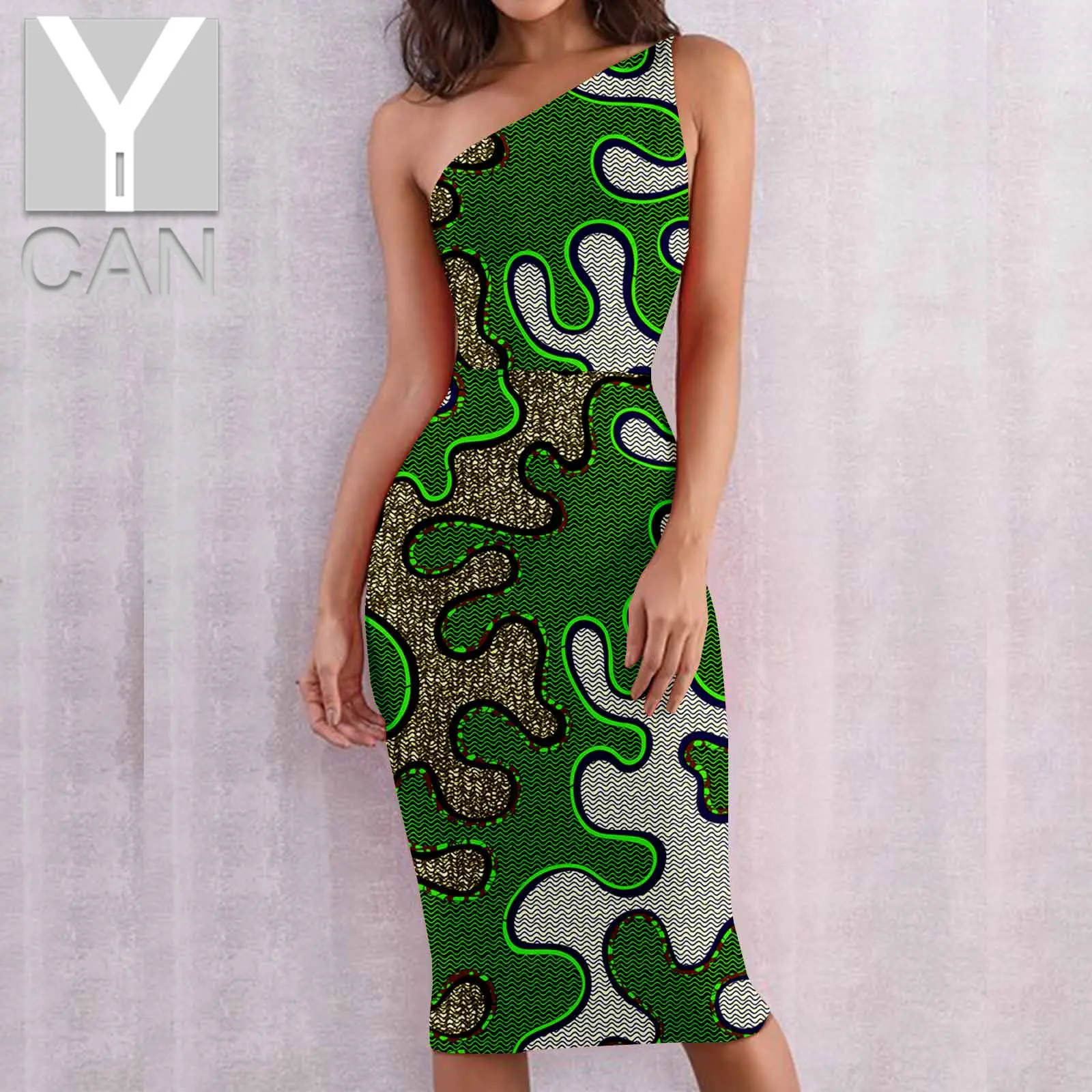 African Print Dresses for Women Summer Female Sexy Ankara Cotton Sleeveless Slim Fit Skirt Party Prom Vestidos Clothes Y2225015