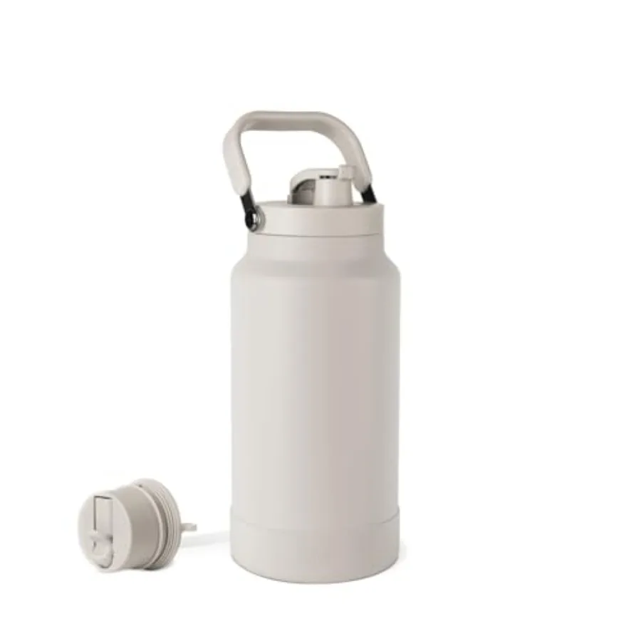 

Trek Pivot Half Gallon Water Bottle Jug with Handle and Boot Interchangeable Straw and Chug Lids Large Insulated Stainl Steel S