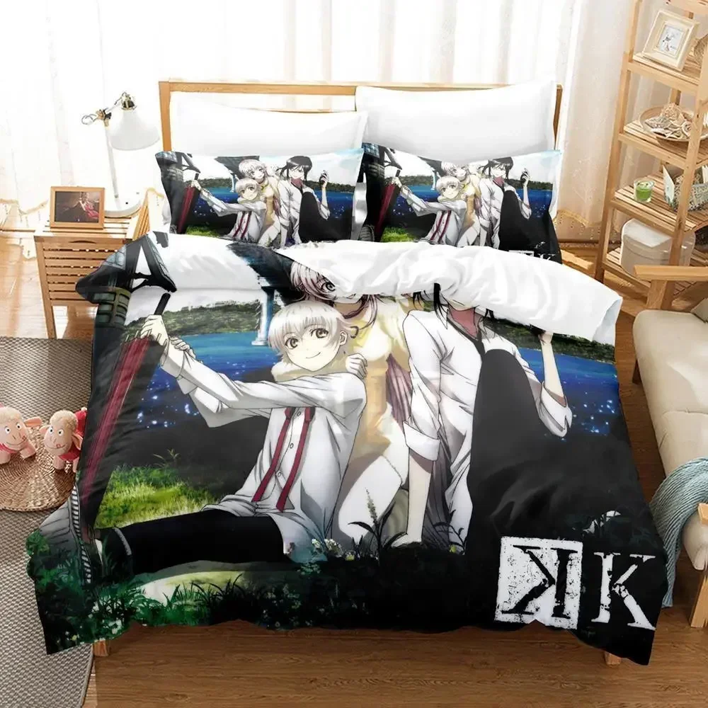 

Anime K project Mikoto Suoh No Blood! No Bone! No Ash! Bedding Set Single Twin Full Queen King Size Bed Set Adult Kid Bedroom