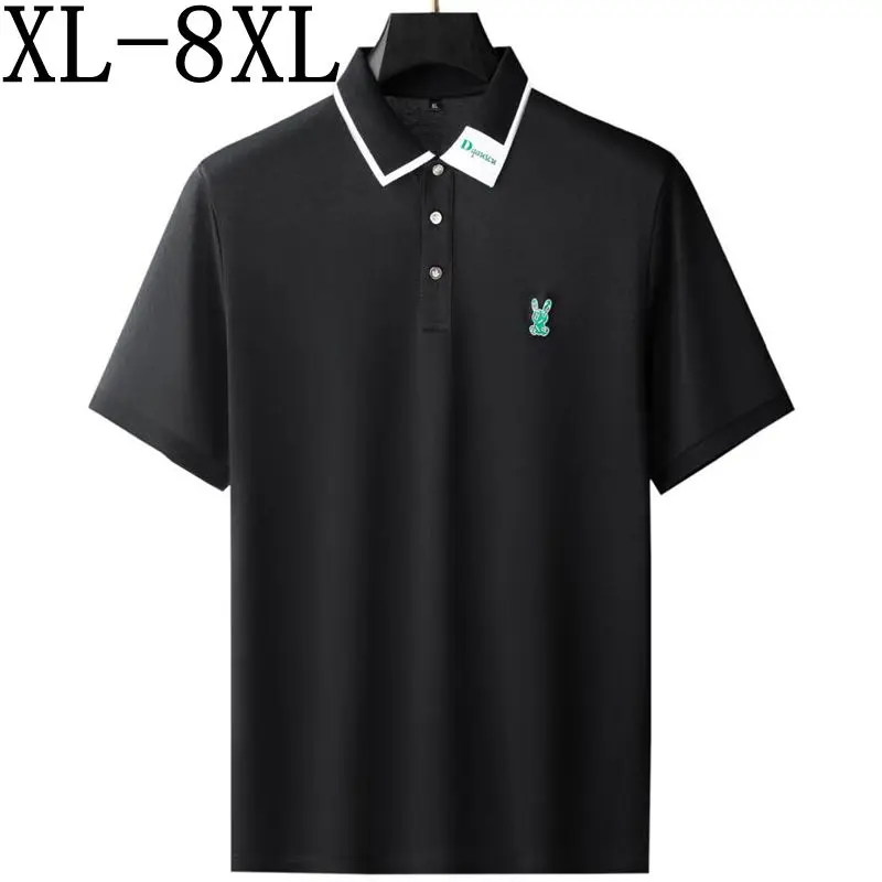 

8XL 7XL 6XL 2023 New Summer High Quality Fashion Printed Shirts For Men Short Sleeve Lapel Teeshirt Homme Casual Mens Polo Shirt