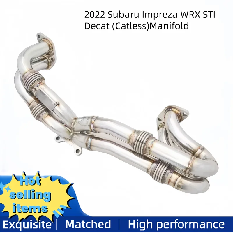 High performance automotive engine head suitable for 2022 Subaru Impreza WRX STI Decat (Catless) manifold