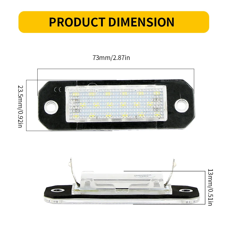 10PCS For VW T5 T6 Transporter Caravelle Multivan California Transvan Caddy Passat White LED License Number Plate Lights Lamp view 3