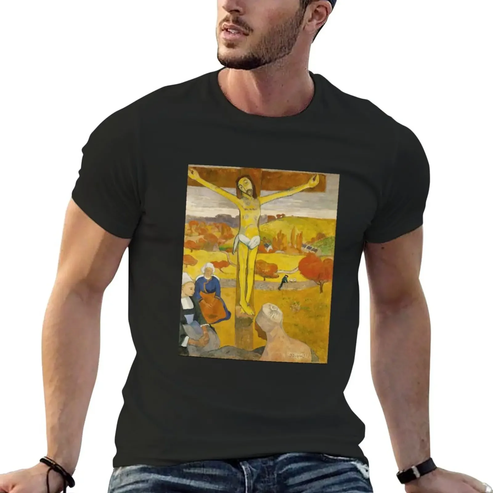 New HD The Yellow Christ, by Paul Gauguin HIGH DEFINITION T-Shirt T-shirt short vintage clothes men t shirts