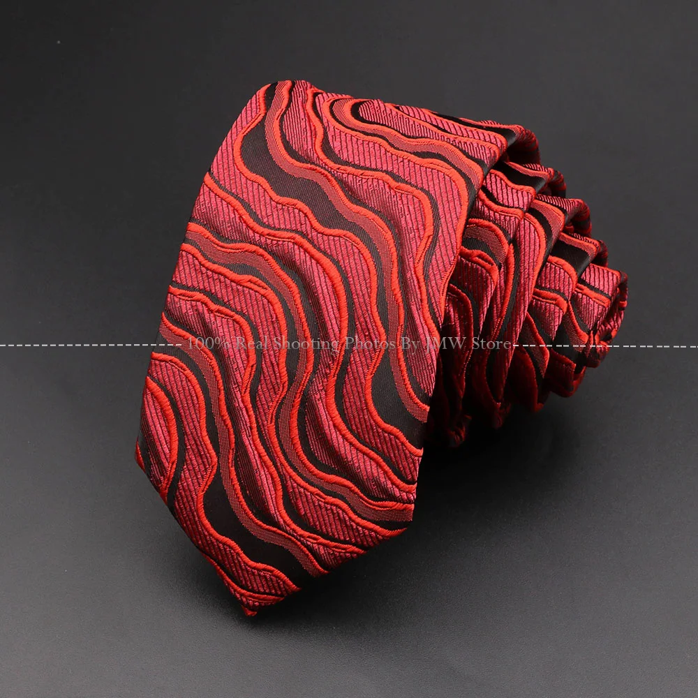 Men\'s Red Luxury Tie Paisley Stereoscopic Designer Necktie Brown Black Wavy Gravatas Wedding Business Party Collar Accessories