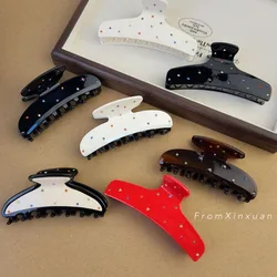 Korean Versatile Colorful Diamond Acetic Acid Claw Clip French Light Luxury Diamond Inlaid Back Spoon Pan Hair Shark Clip