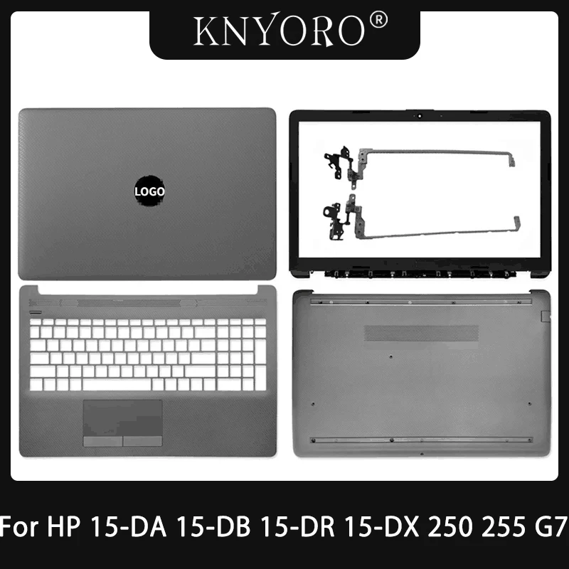 

New Top Back Case For HP 15-DA 15-DB 255 250 G7 15-DA0014DX Laptop LCD Back Cover Front Bezel Hinges Palmrest Bottom Case Gray