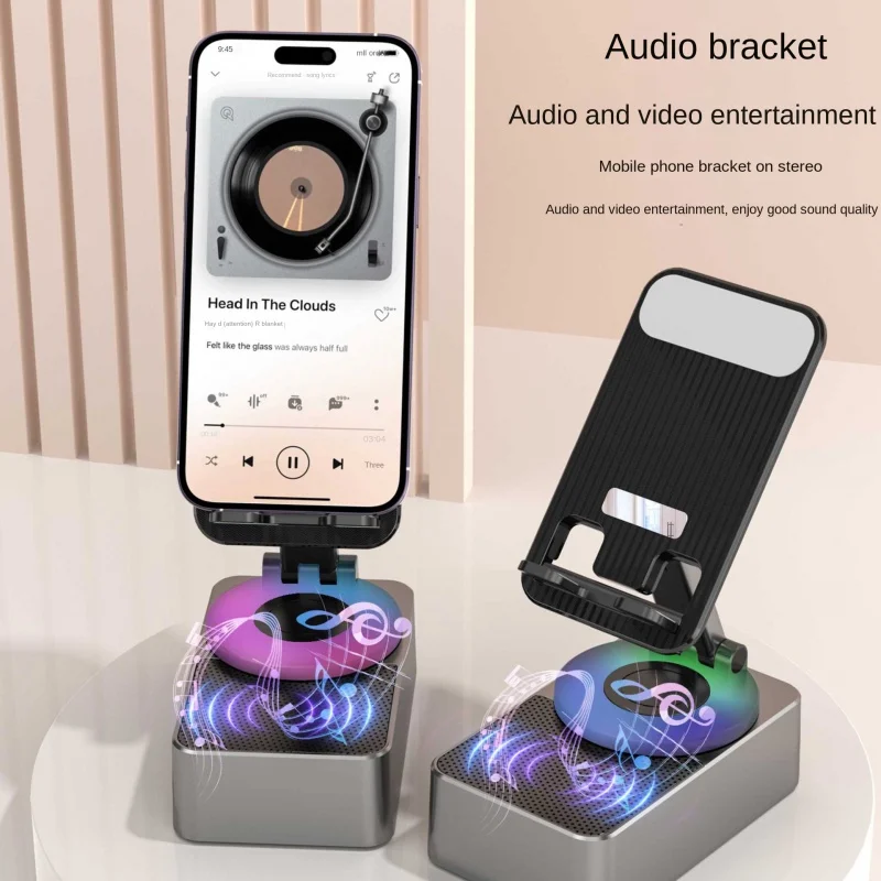 3 In 1 Mobile Phone Bracket Bluetooth Speaker Power Bank Rotating Foldable Lazy Desktop Holder Stand For Cell Phone Tablets IPad