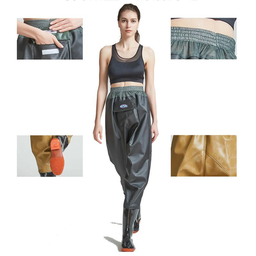 

Water Pants Fish Waders with Boots Fly Fishing for Men Waterproof Wading Breathable Half Man