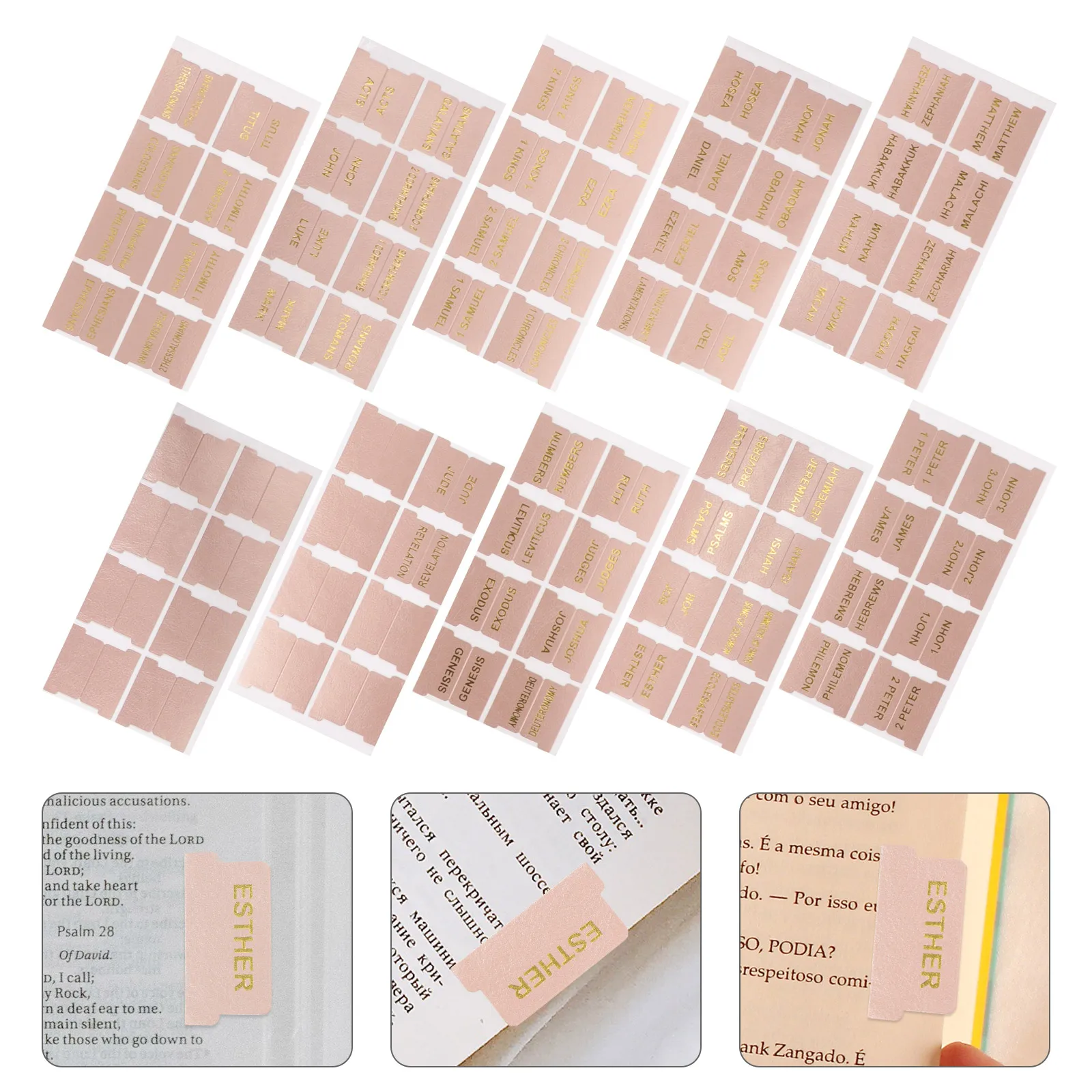 

Bible Labels 66 Index Tabs 14 Blank Markers Rose Gold Bible Study Supplies Journaling Book Tabs Practical