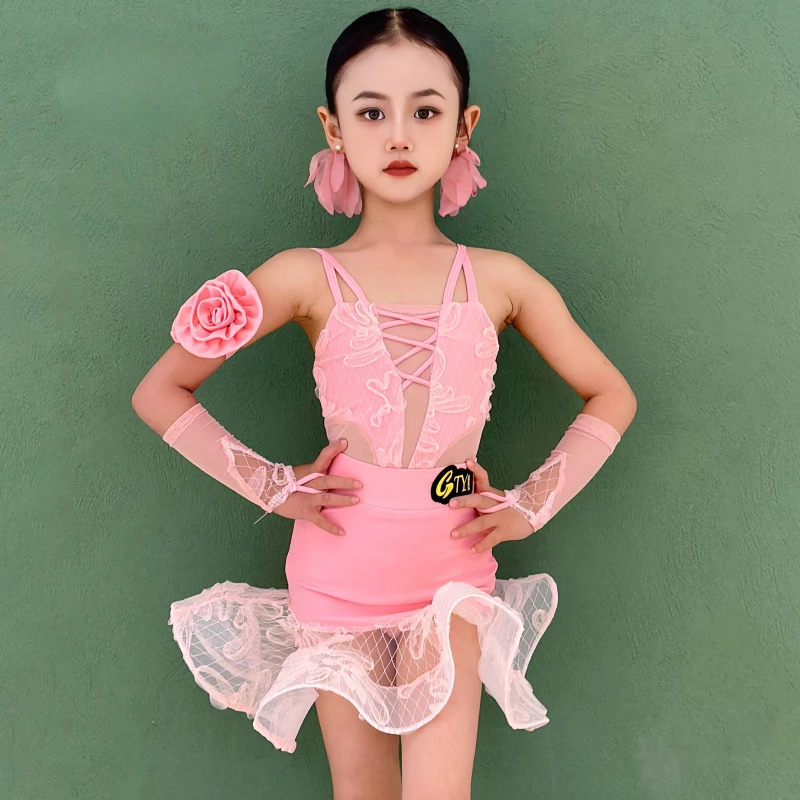 

Girl New Children's Latin Dance Training Costume Performance Costume Competition Regulations Latin dance dress