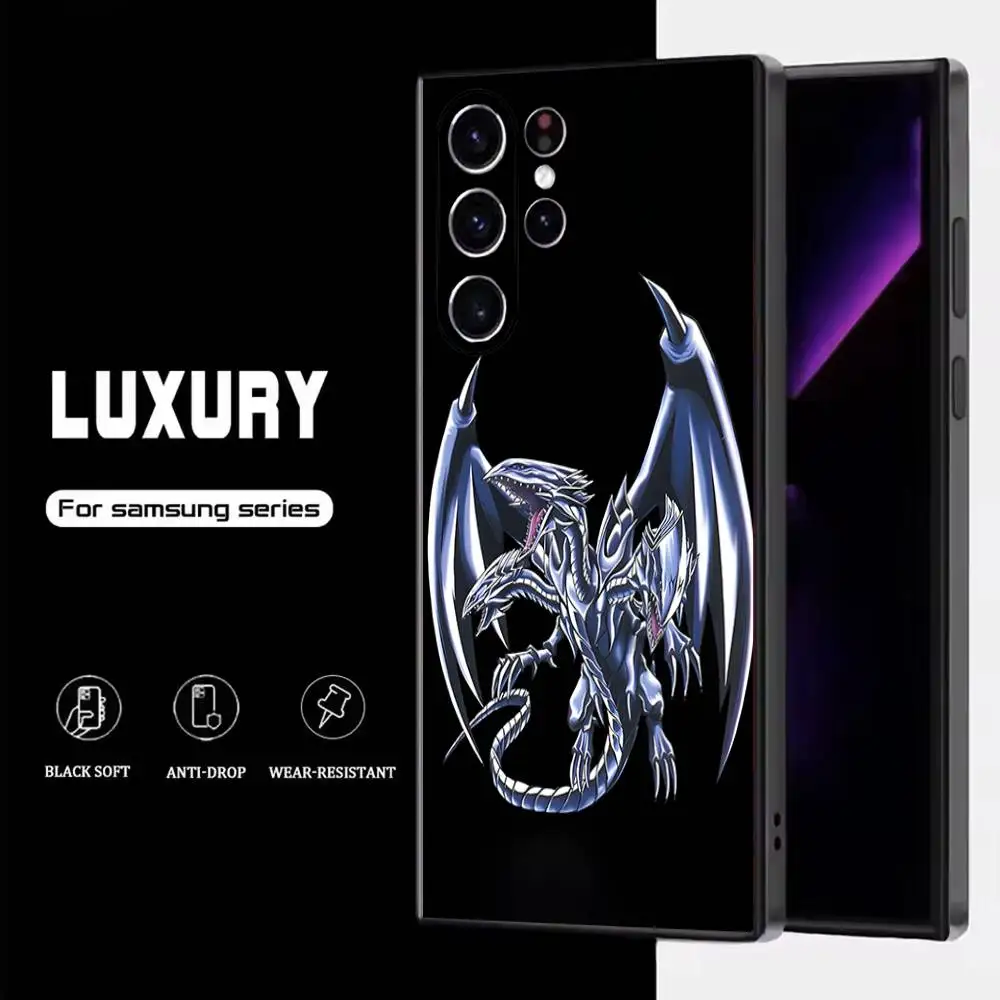 Blue-Eyes W-White D-Dragon Phone Case For Samsung S25,S24,S23,S22,S21,S20,S10,Ultra,Plus,Lite,FE,Soft Silicone Black Cover