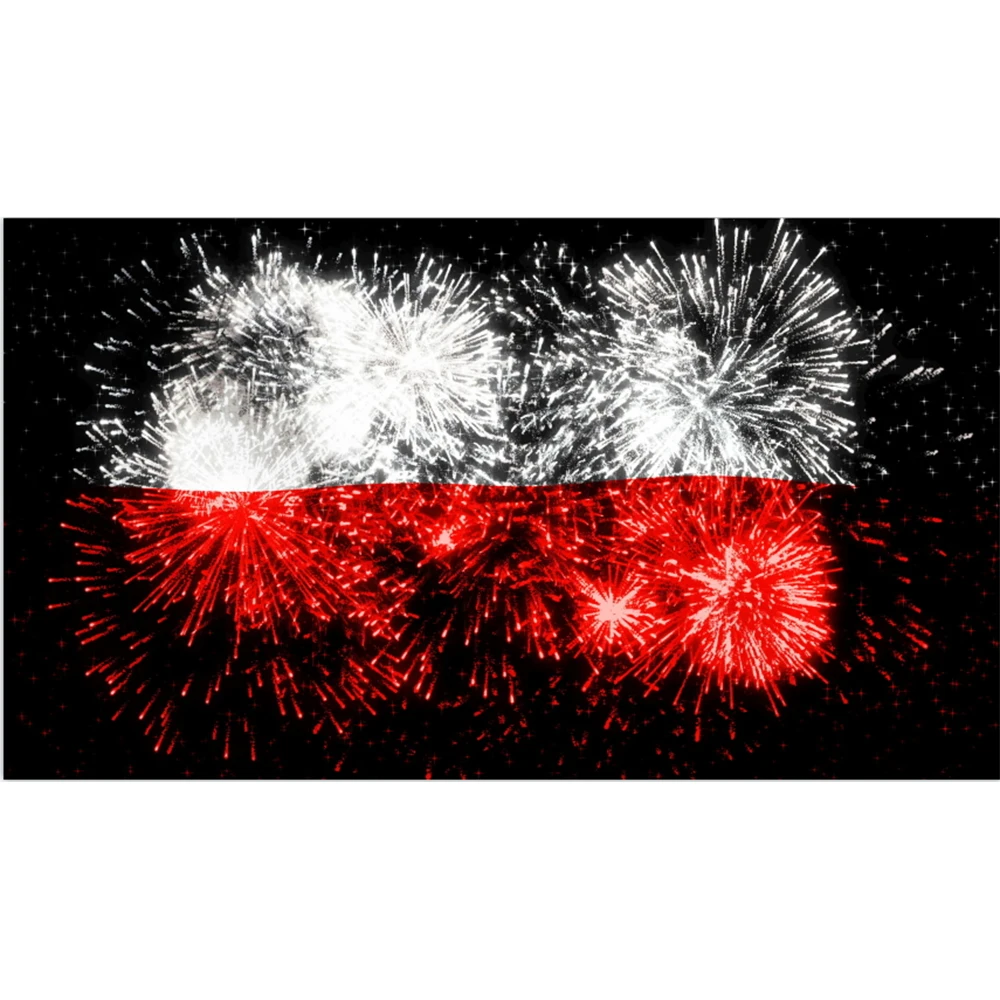 2X3FT Firework Display Flag of Poland 90x150cm polyester digital print HISTORY banner