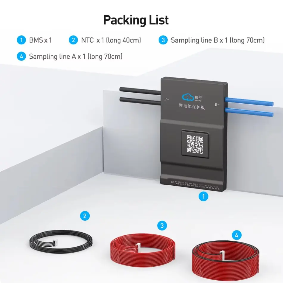 V19 jkbms 150A 12kW JK-B1A20S15P مخصص RS485 CAN HAET نشط معادلة الحالي 1A 20S/24S 76V 86V بطارية ليثيوم أيون Lifepo4