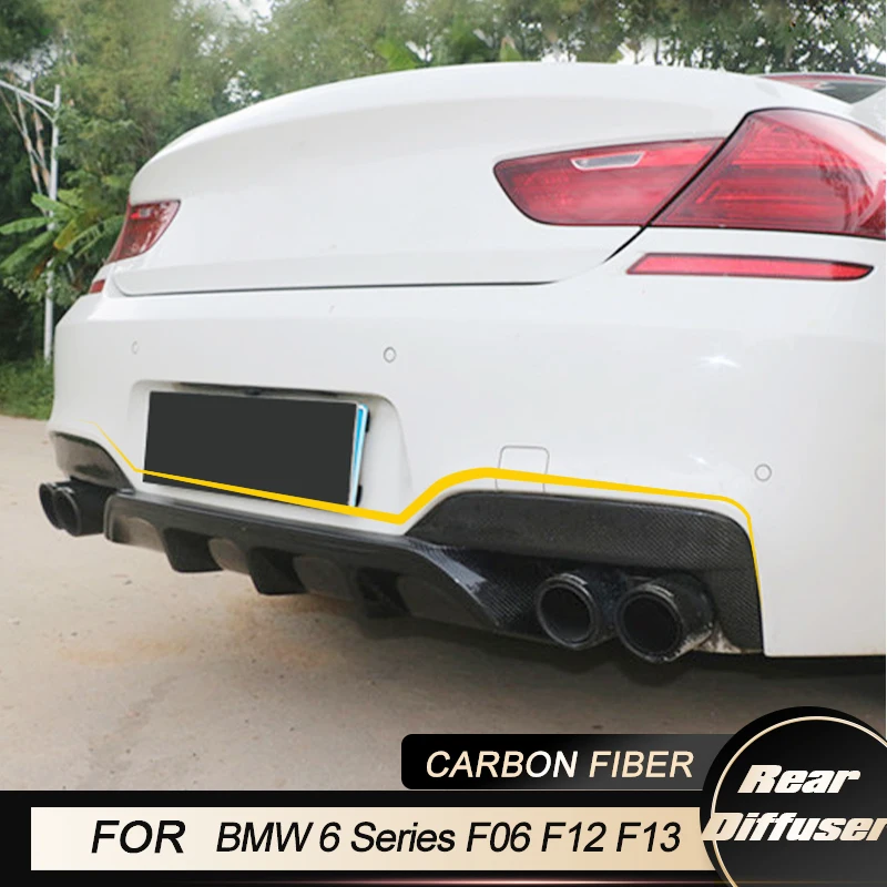 

Rear Diffuser Lip Spoiler for BMW 6 Series F06 F12 F13 M Sport 2012-2016 Fins Shark Style Car Bumper Guard Carbon Fiber / FRP