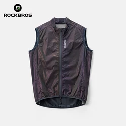 ROCKBROS Windproof Cycling Vest Lightweight Breathable Bicycle Gilet for Men Women Packable Windbreaker Spring Summer Riding
