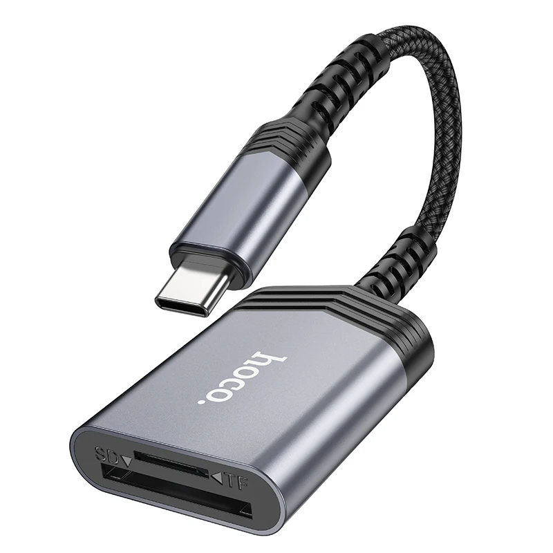 HOCO 2 in 1 Kaartlezer OTG Type C Adapter SD TF Kaartlezer Voor PC Laptop Accessoires Opslag Kaartlezers 480 Mbps Transmissie
