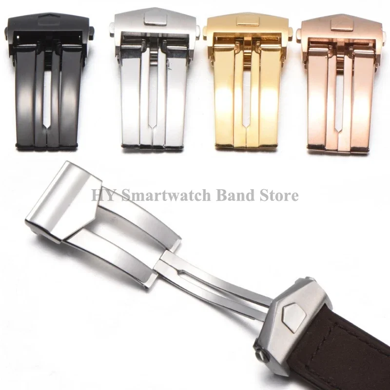 20mm 22mm 24mm Genuine Cowhide Leather Strap for Tag Heuer Replacement Wrist Band Brushed Calfskin Bracelet Solid Folding Buckle