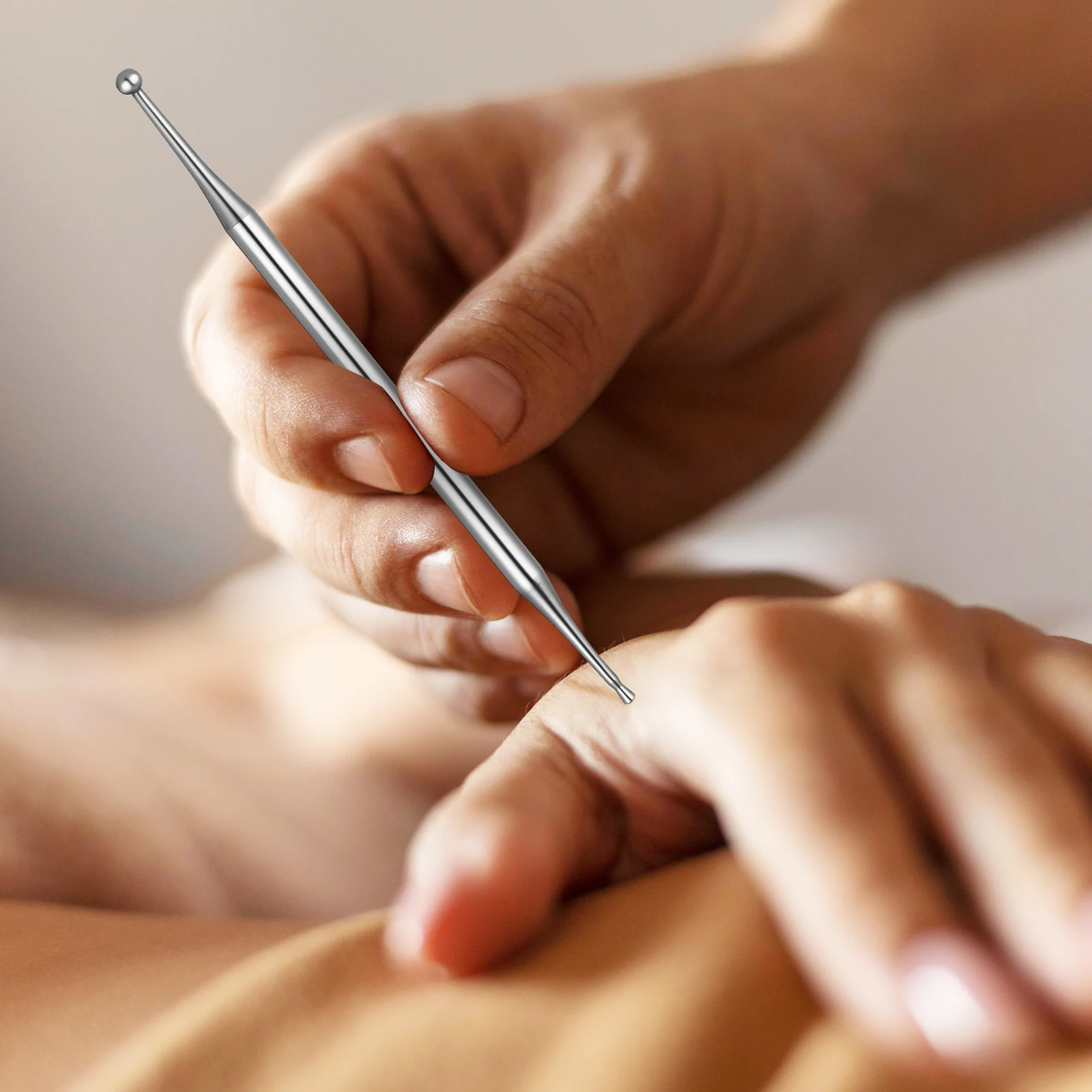 

Acupuncture Pen Stainless Steel Massage Tool Portable Massager Metal Rod Fine Size Acupressure Stick For Face Hand Feet