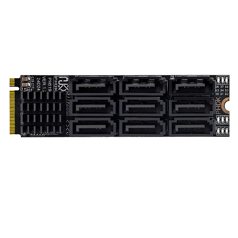 جديد M.2 NVME إلى 9 منافذ SATA 3.0 توسيع بطاقة الناهض محول SATA3.0 6Gbps تحكم مع مؤشر LED حجم 2280 للكمبيوتر المكتبي