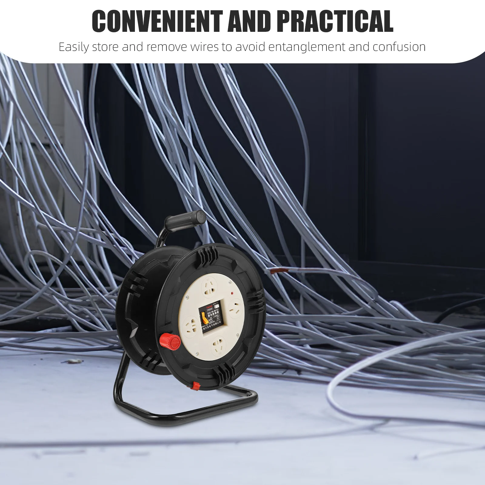 

Cable Organizer Reel for Wire Storage Extension Cord Holder Plastic Power Wheel Electric Reels Spool Large Capacity Home