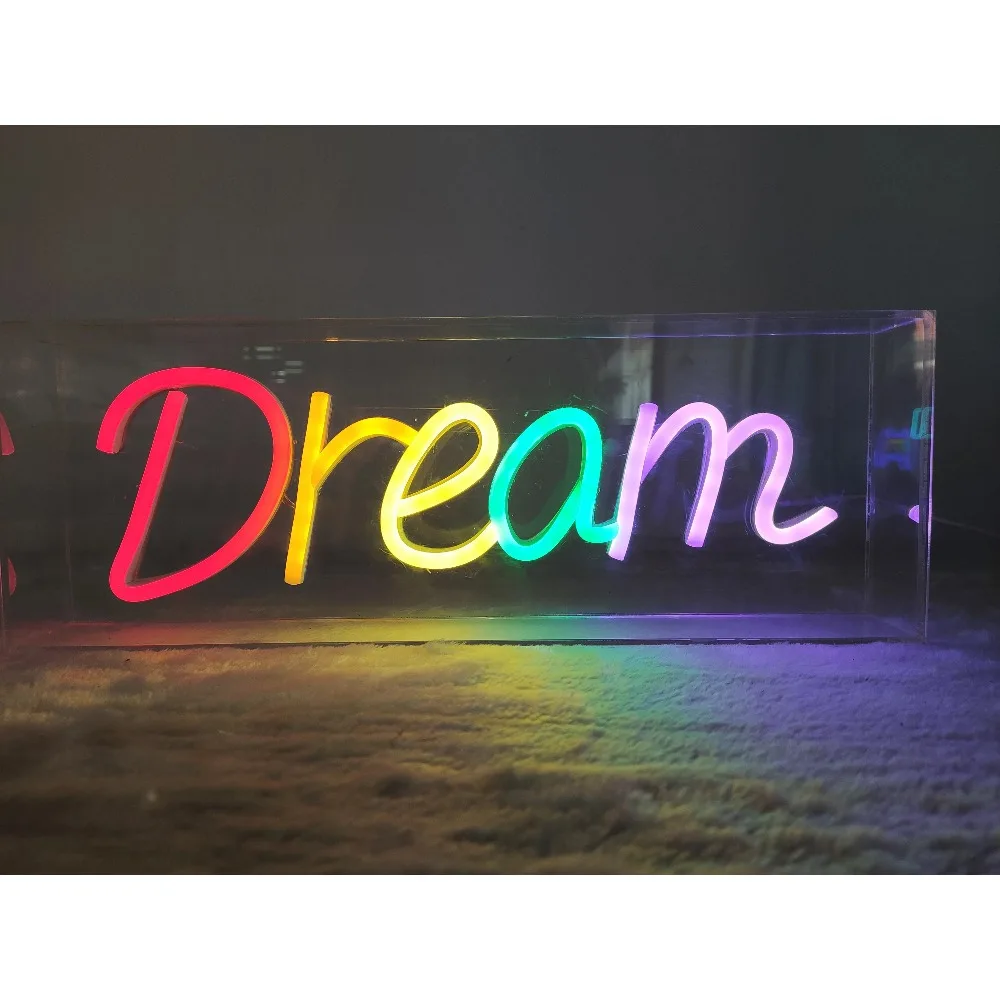 Dream Neon Signs Dream Neon Signs For Wall Decoration Glow Signs Colorful Neon USB Power Switch Glow Signs