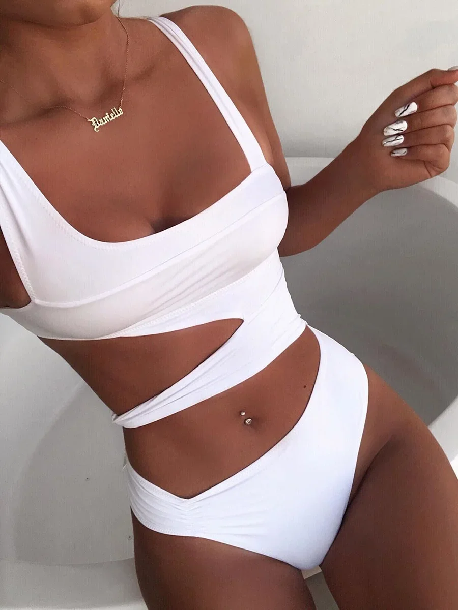 

Sexy Asymmetrical Female Swimwear One Piece Swimsuit Women High Cut Out Monokini Bather Bathing Suit Swim Beachwear Bodysuit