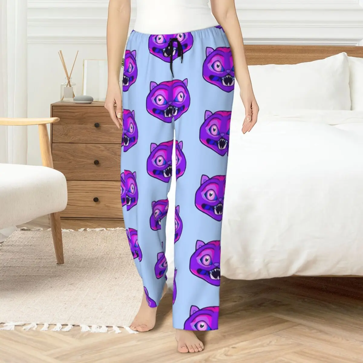 

Женские пижамы Purple Derpy Tiger Kpop Demon Hunters Room, пижамные брюки, мягкая удобная одежда для сна, модные домашние брюки