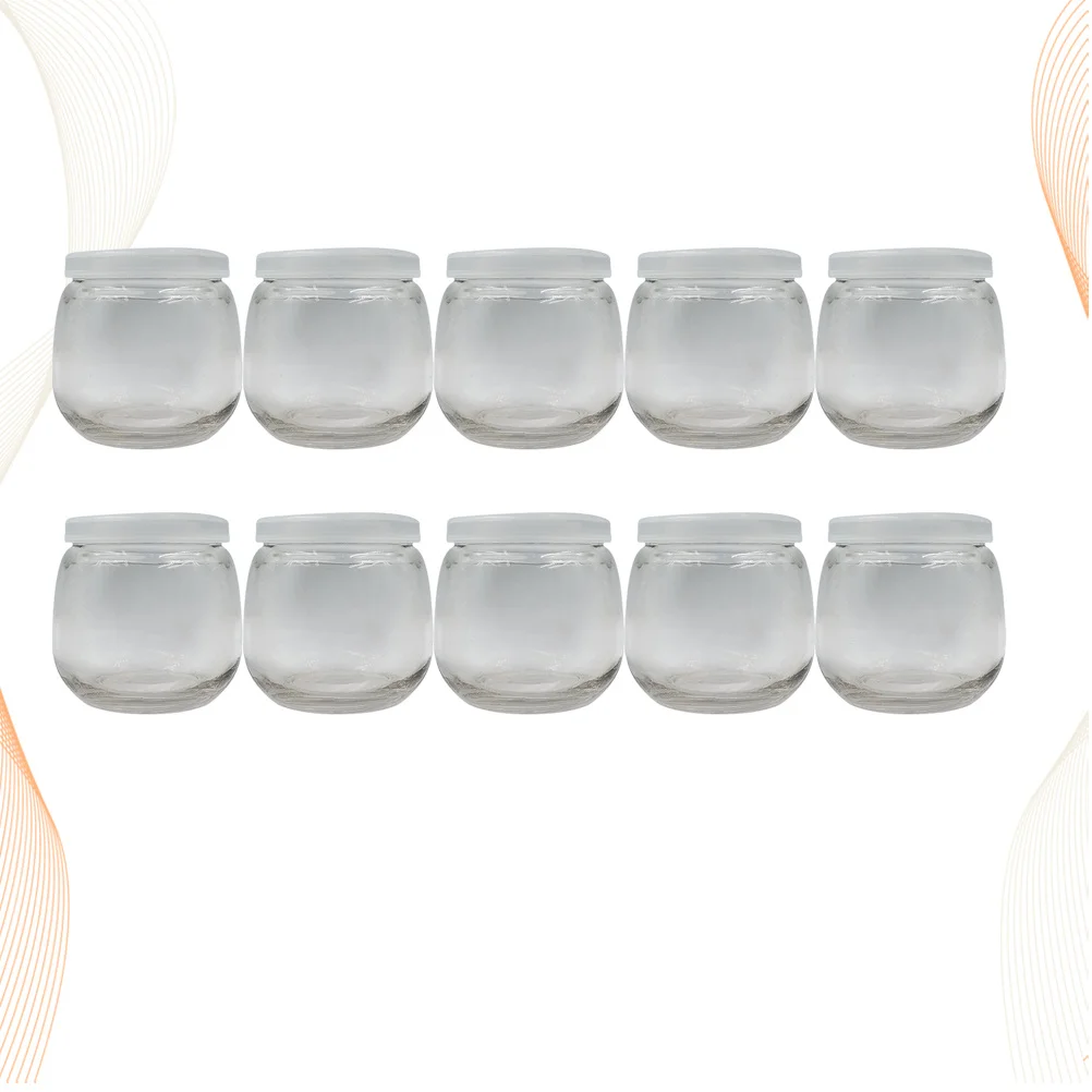 

10Pcs 100ml Clear Glass Yogurt Jars for Homemade Food Pudding Jelly Storage Clear Glass Bottle