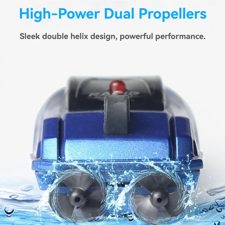 2,4 g Mini-Fernbedienungs-Schnellboot für Kinder, wiederaufladbar, wasserdicht, Hochgeschwindigkeits-Wettkampfboot, männlich und weiblich, schwarz, Technolo