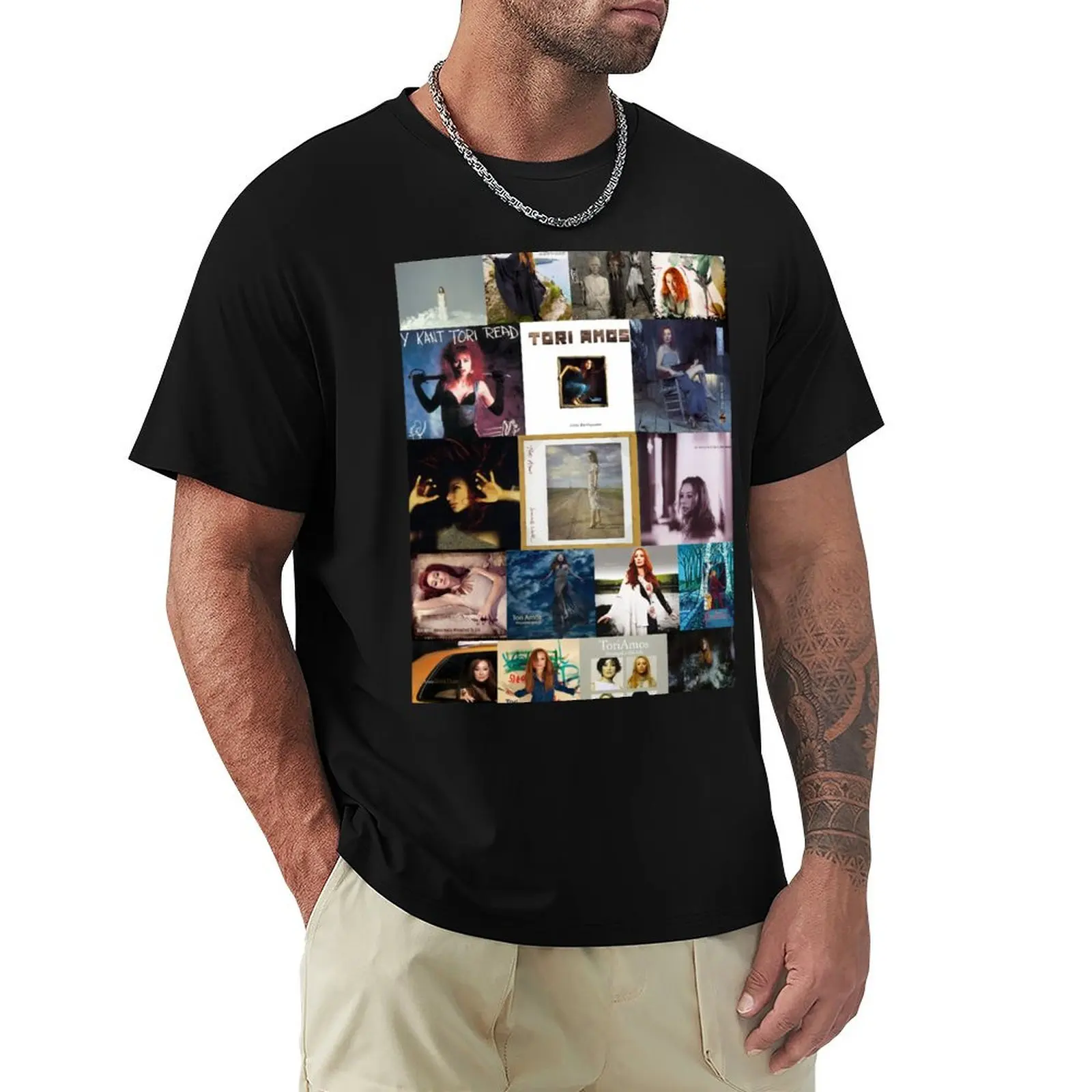 

Tori Amos Album Records Collage Collection Print T-Shirt Casual Basic Short Sleeve T-Shirt