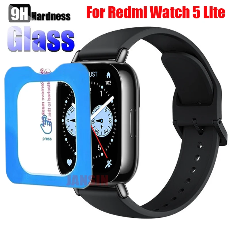 Película de vidro temperado para redmi watch 5 lite, fácil instalação com ferramenta de alinhamento, protetor de tela para xiaomi redmi watch 5 active