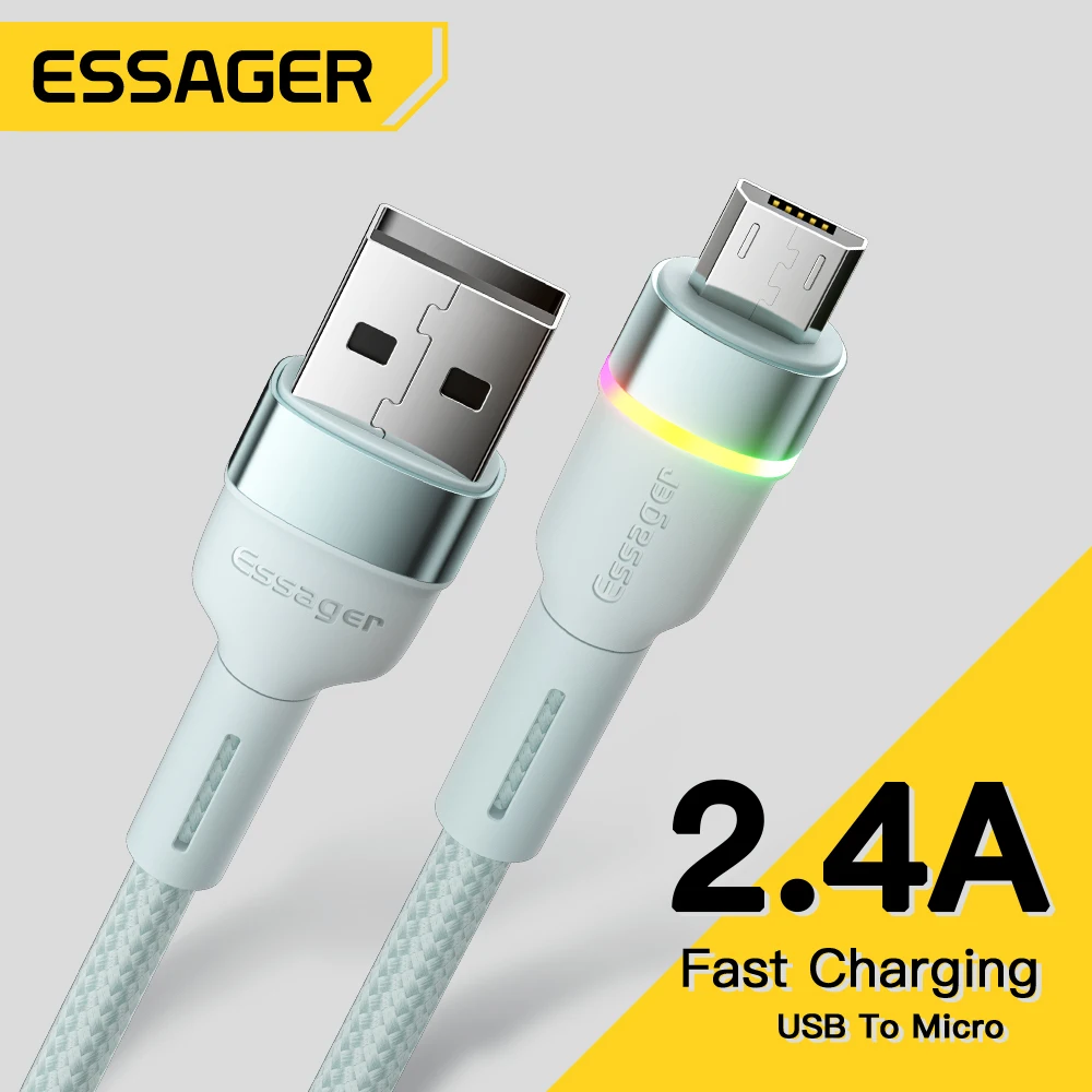 Essager-마이크로 USB 케이블 빠른 충전기 데이터 코드 와이어 샤오미 미 레드미 리얼미 12 11 10 화웨이 삼성 전화 충전 코드 케이블, 스마트 모바일 폰, 충전, 고속, 품질 좋은