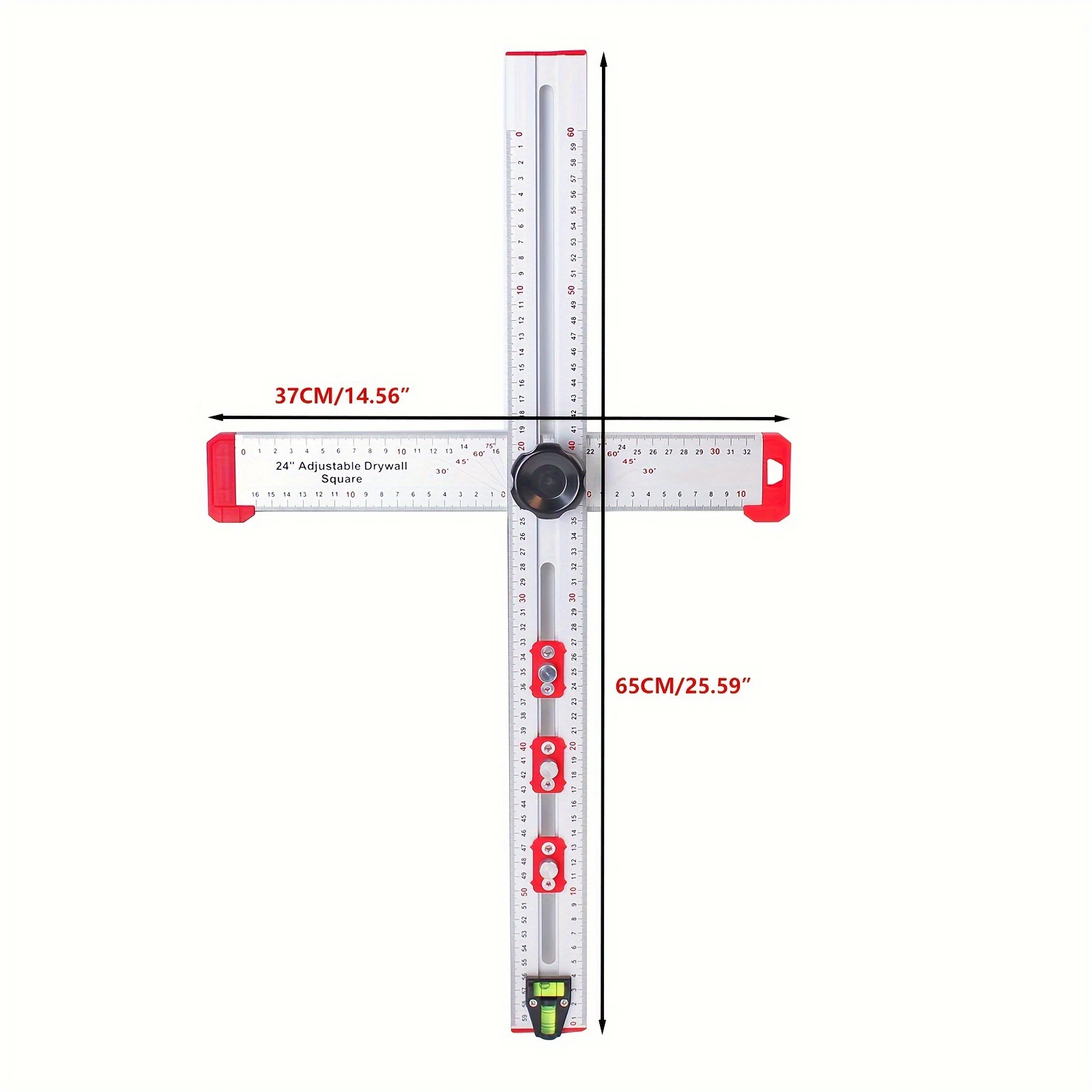 Woodworking 2-in-1 Punching Positioning Ruler T-Shaped Ruler Multifunctional Angle Ruler,Aluminum Alloy Marking Measuring Tool