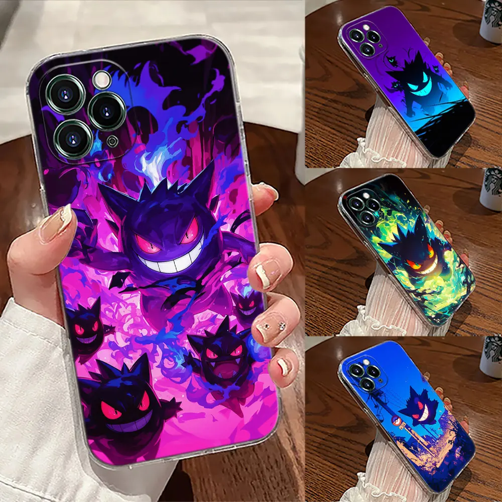 

Gengar Ghost Pocket Monster Anime Case For Apple iPhone 17 16 15 14 13 12 11 Pro Max 16 Plus 16E 17Air 17Pro Phone Cover Silicon