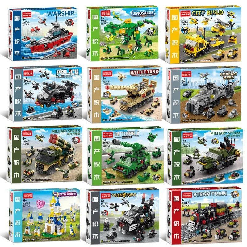 Building Blocks Rescue Helicopter 6 In 1 Small Particle Assembled 117 Pcs Transform Puzzle Toy For Hobby Lovers Wholesale Gift