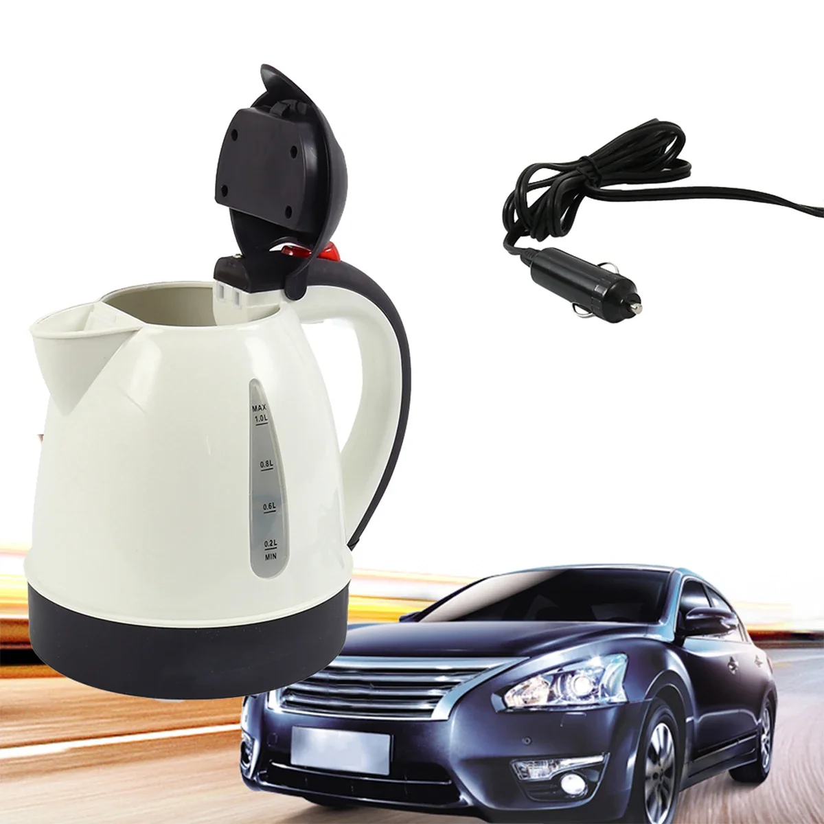 

Car Truck Kettle 12V 1000ml Portable Travel Water Boiler Truck Car Cigarette Lighter Power Coffee Tea Heated Pot