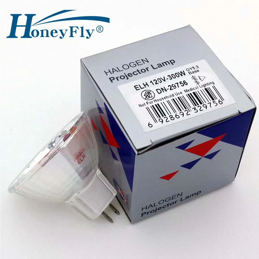HoneyFly EJH Projector Halogen Lamp GY5.3 MR16 120V 300W 3400K 93518 13096 for Kodak Starfiche Bell Howell Elmo Projector Bulb