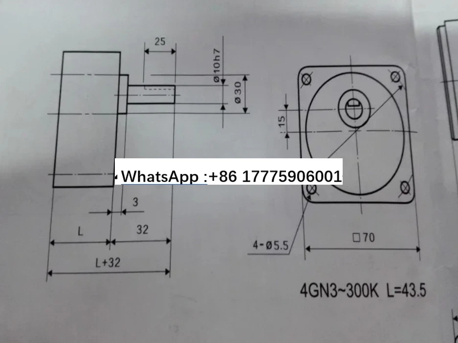 

25W speed control motor 4IK25RGN-C 1:30 shaft diameter 10mm 220V 4GN30K