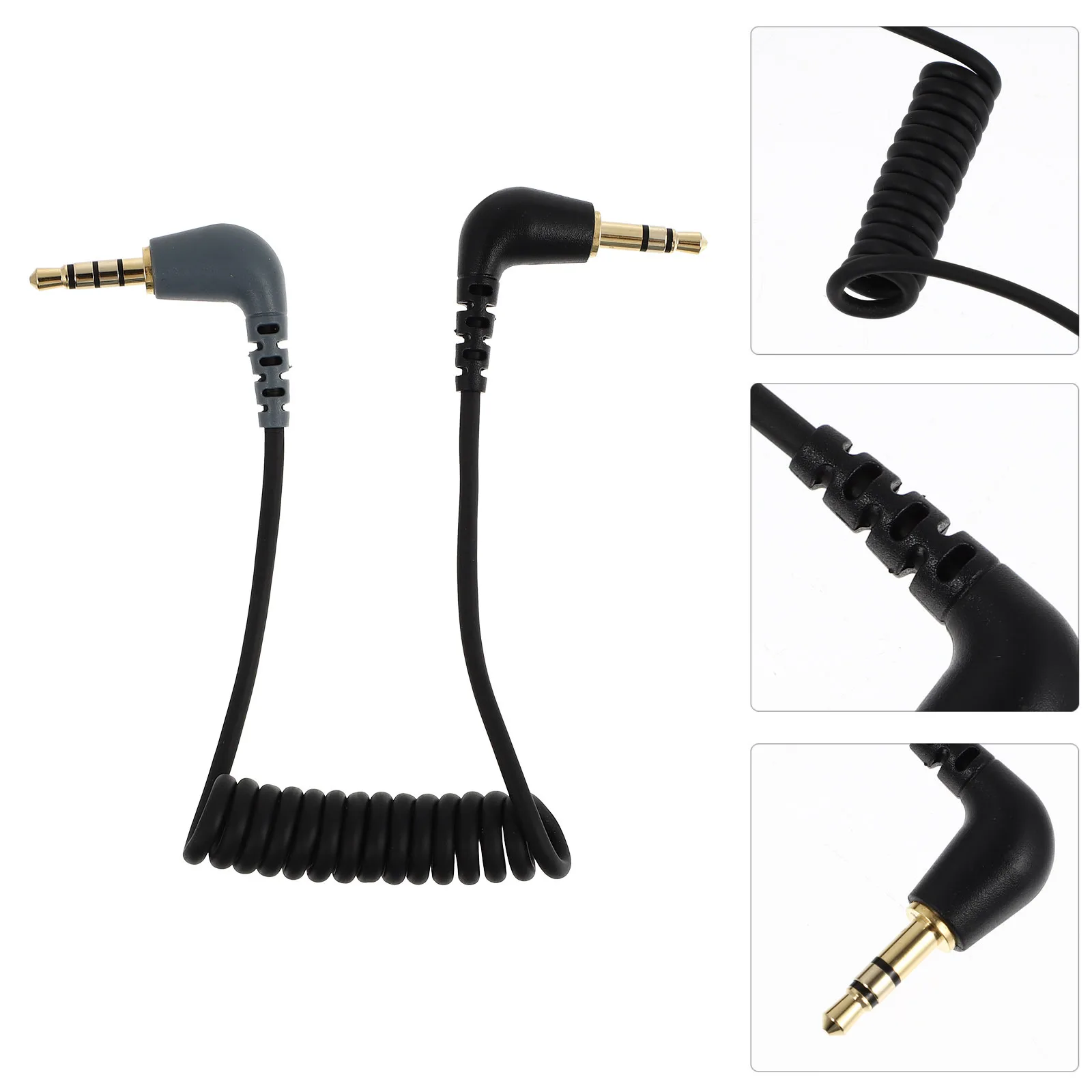 

1Pcs Audio Converter Cable Trs to Trrs Adapter 3.5mm Male to Male Right Angle Microphone Adapter Stable Free